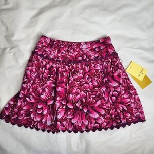 Kika Vargas for Target Mini Skirt Pink / Purple Scalloped Hem Floral Size 2 NWT